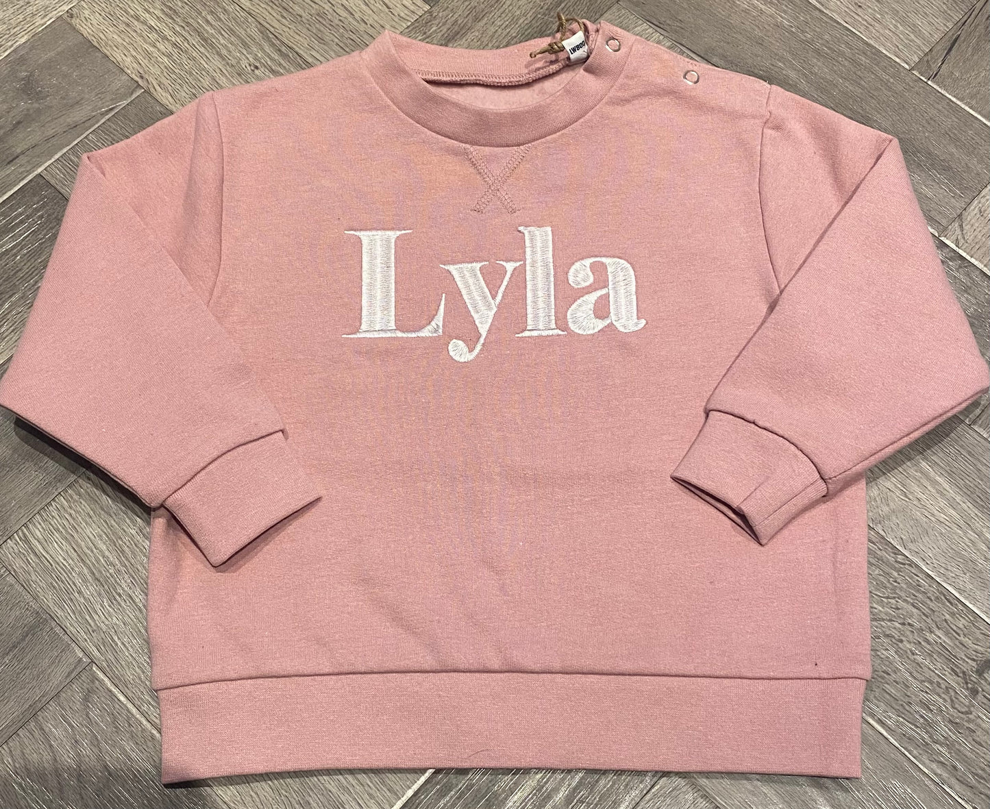 Dusty Pink Jumper with Pink Block Name