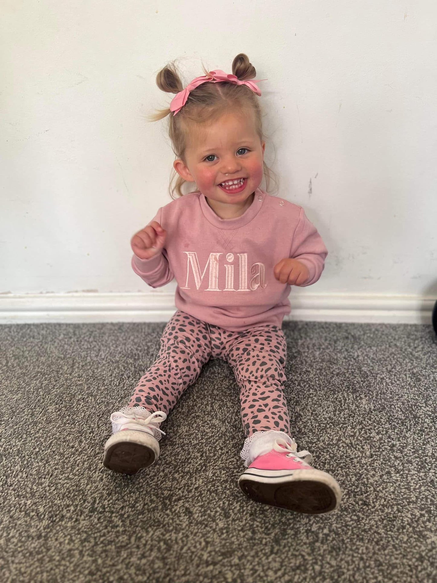 Dusty Pink Jumper with Pink Block Name