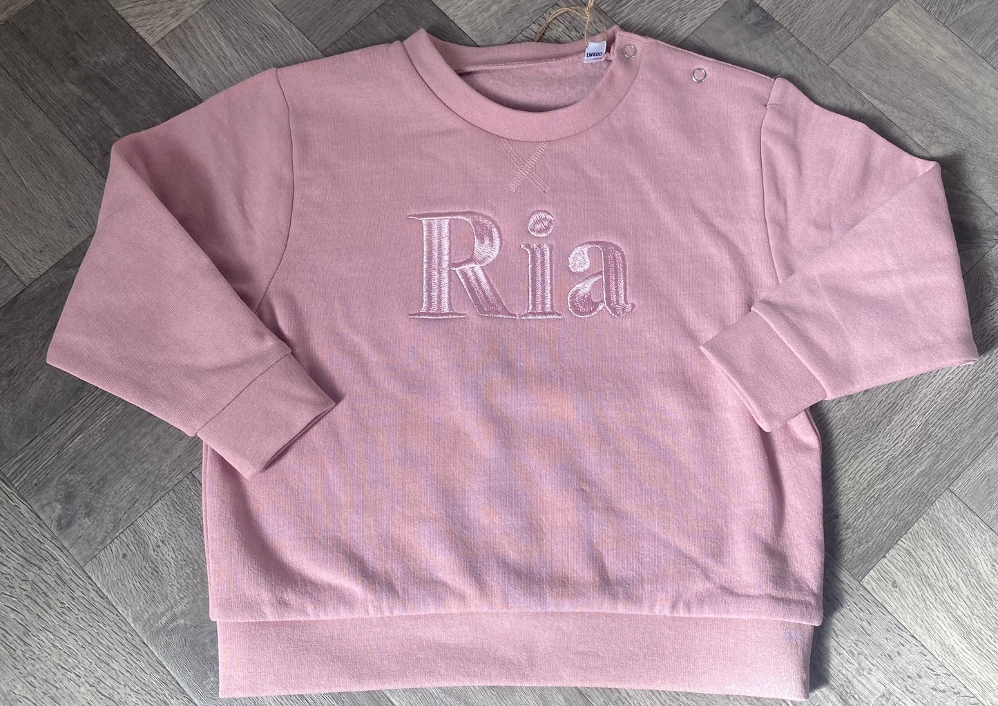 Dusty Pink Jumper with Pink Block Name