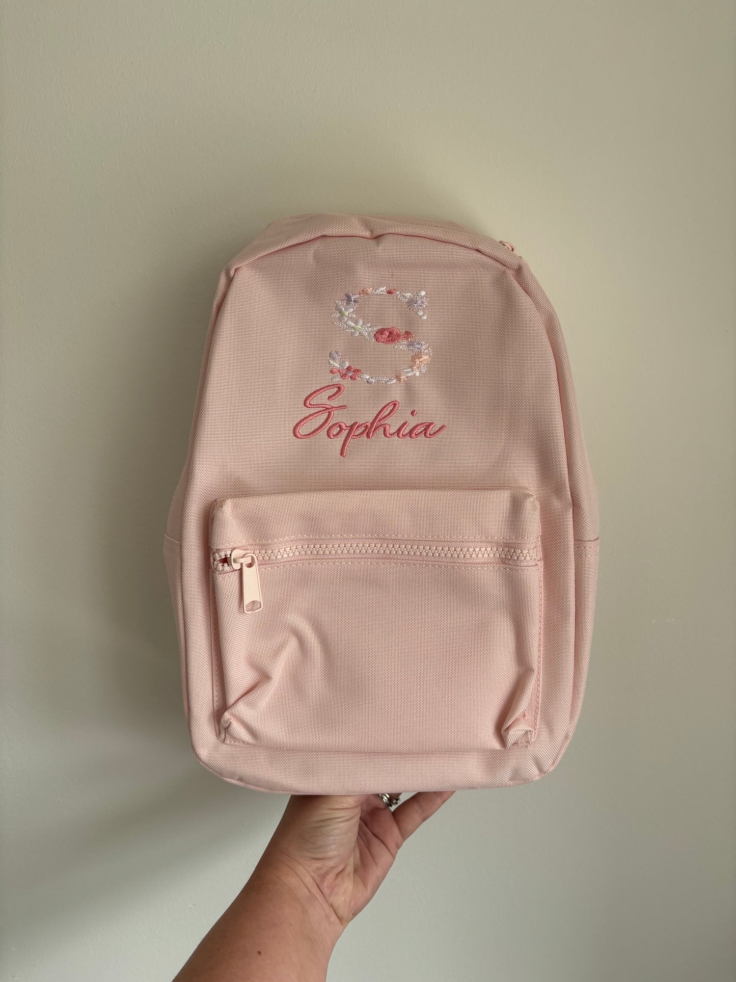 Floral Initial Backpack