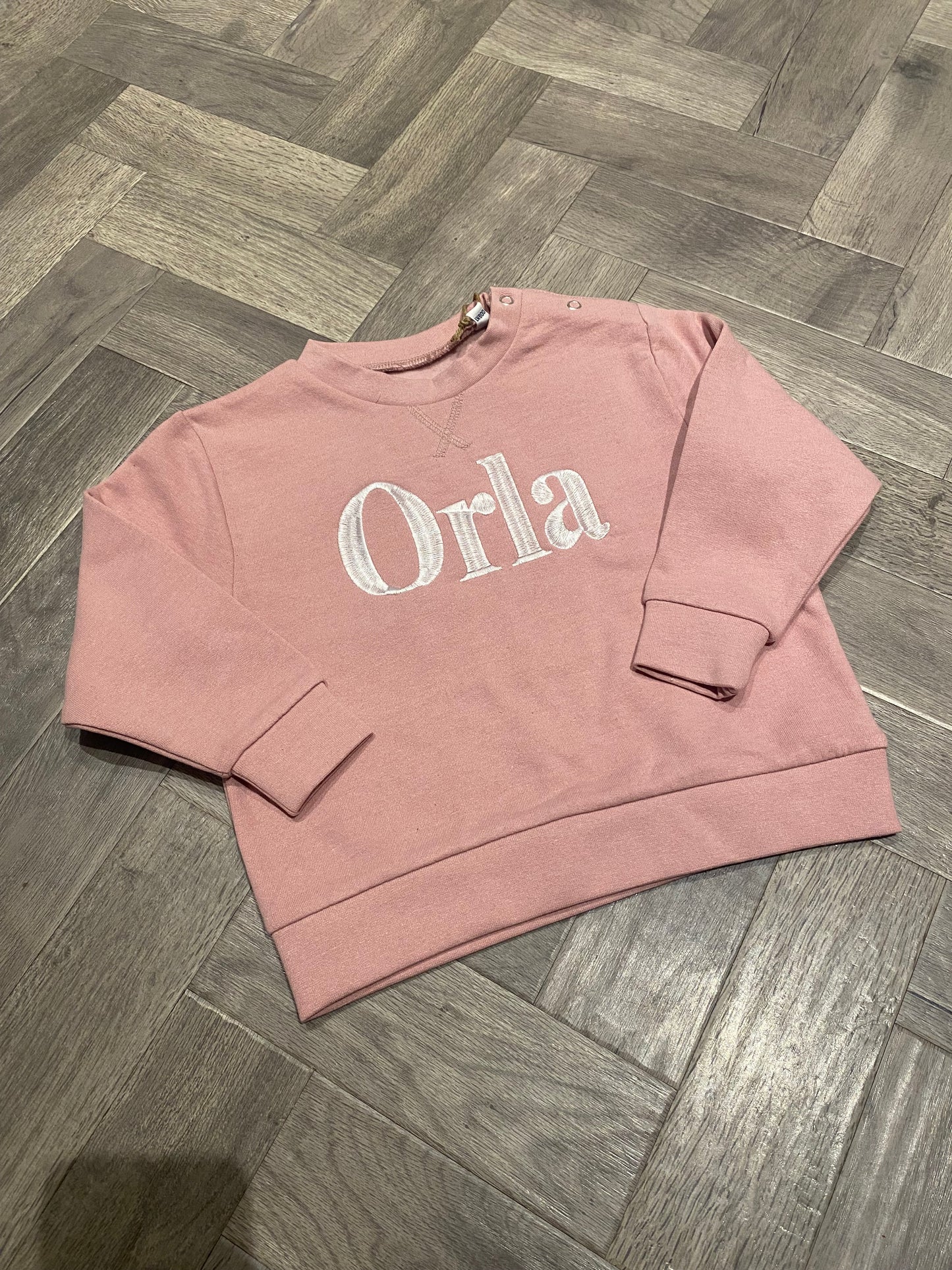Dusty Pink Jumper with Pink Block Name