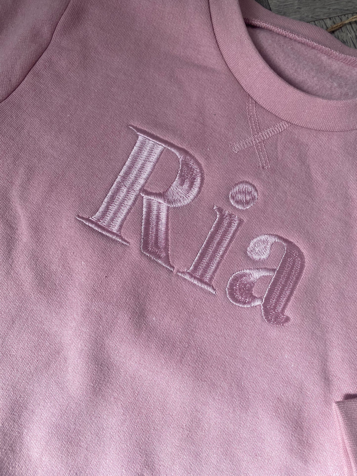 Dusty Pink Jumper with Pink Block Name