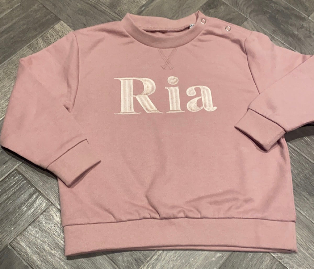 Dusty Pink Jumper with Pink Block Name