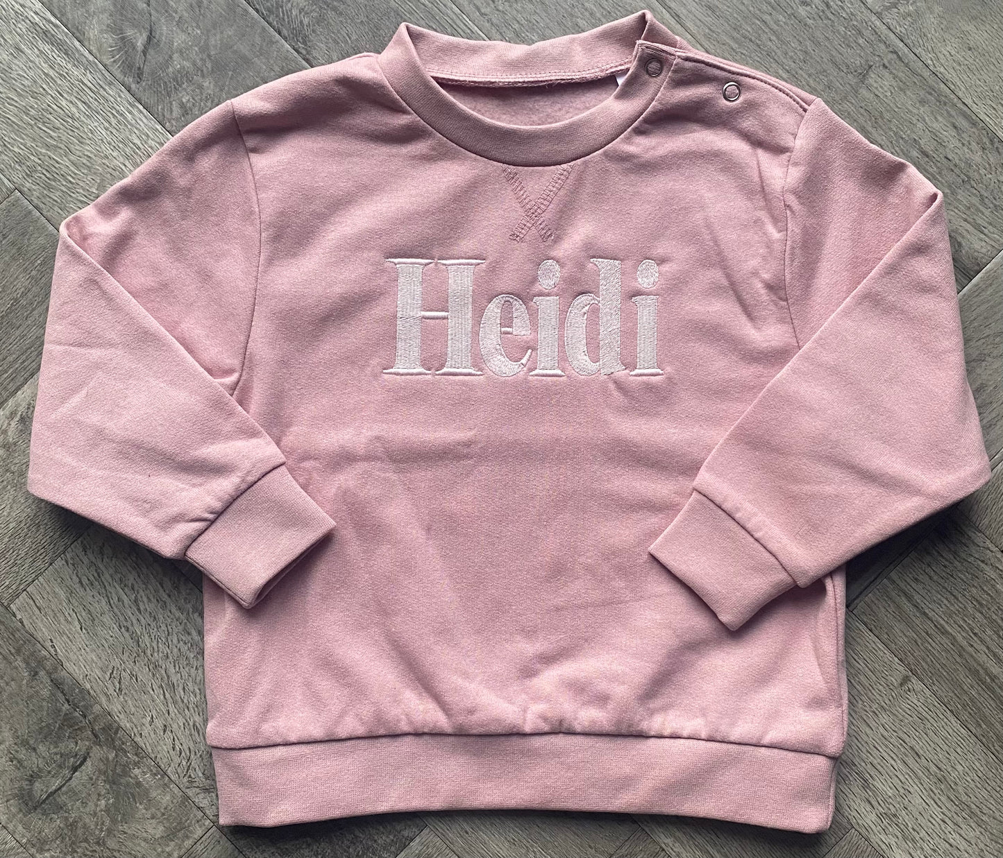 Dusty Pink Jumper with Pink Block Name