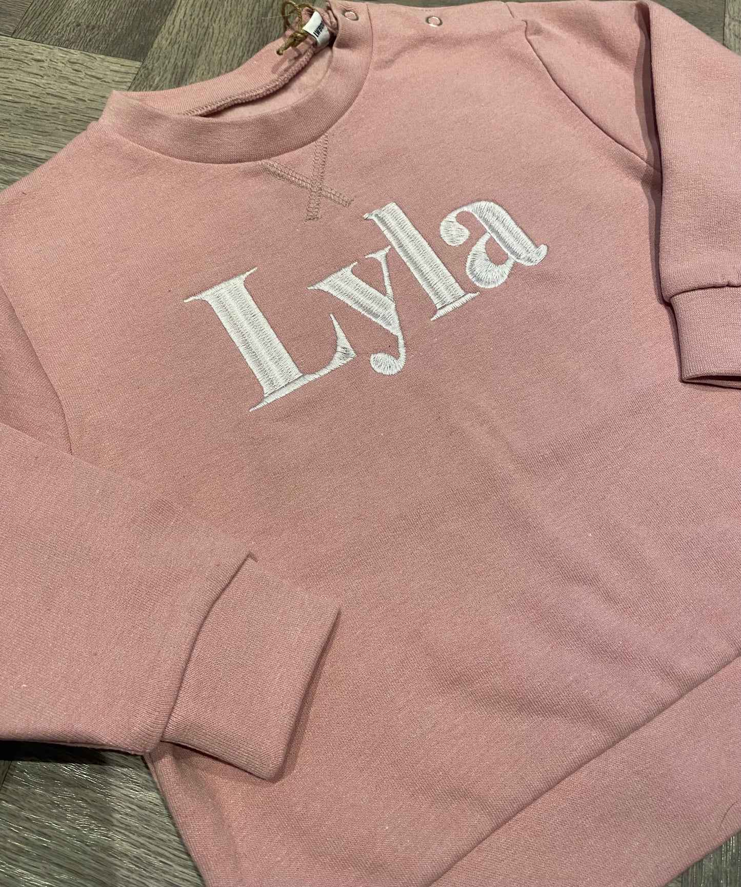 Dusty Pink Jumper with Pink Block Name