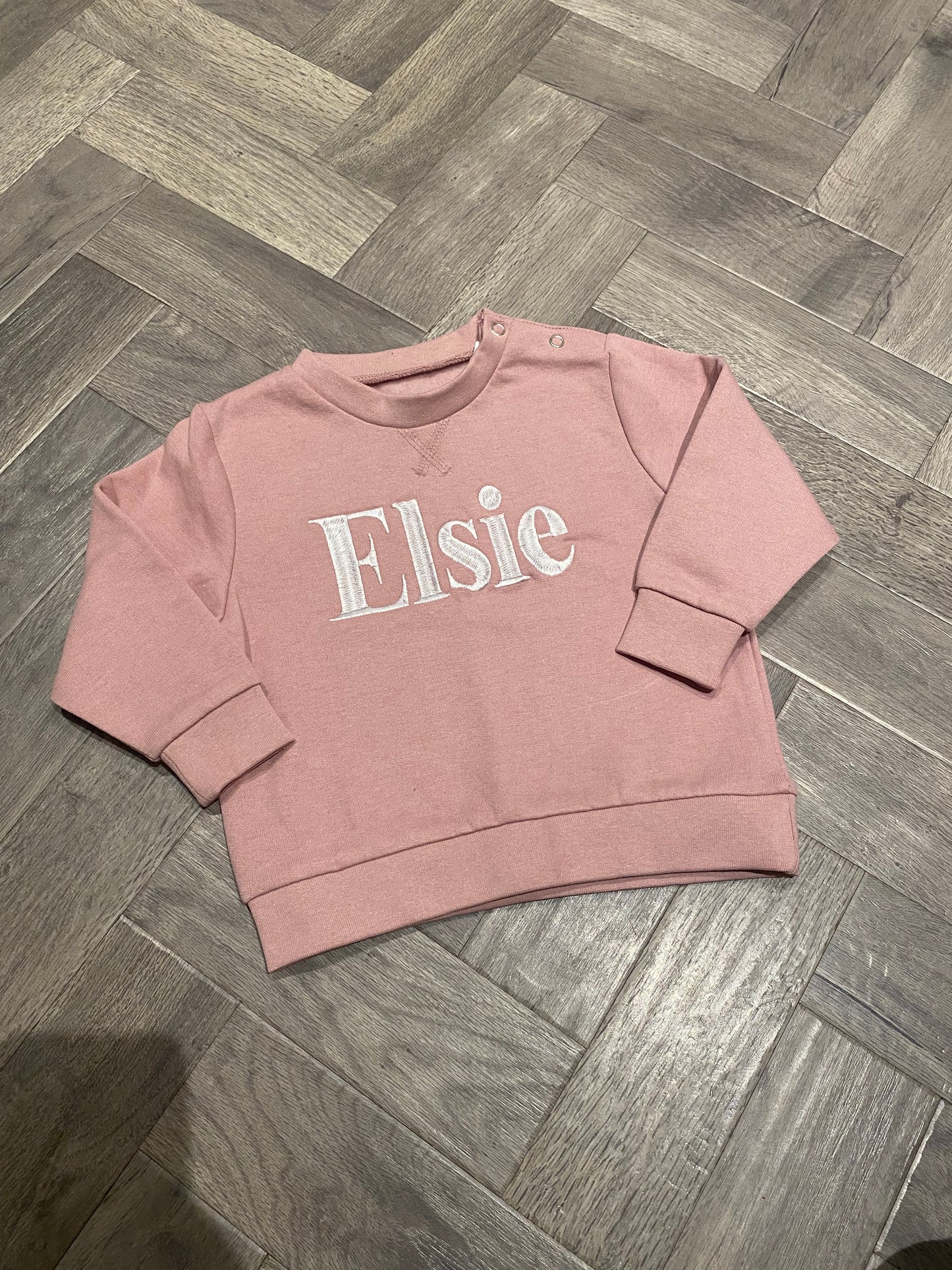 Dusty Pink Jumper with Pink Block Name