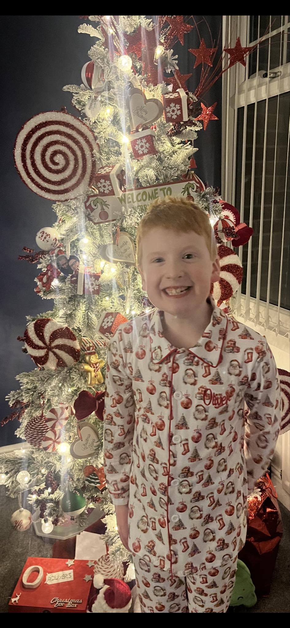 Plain kids Santa Christmas pjs