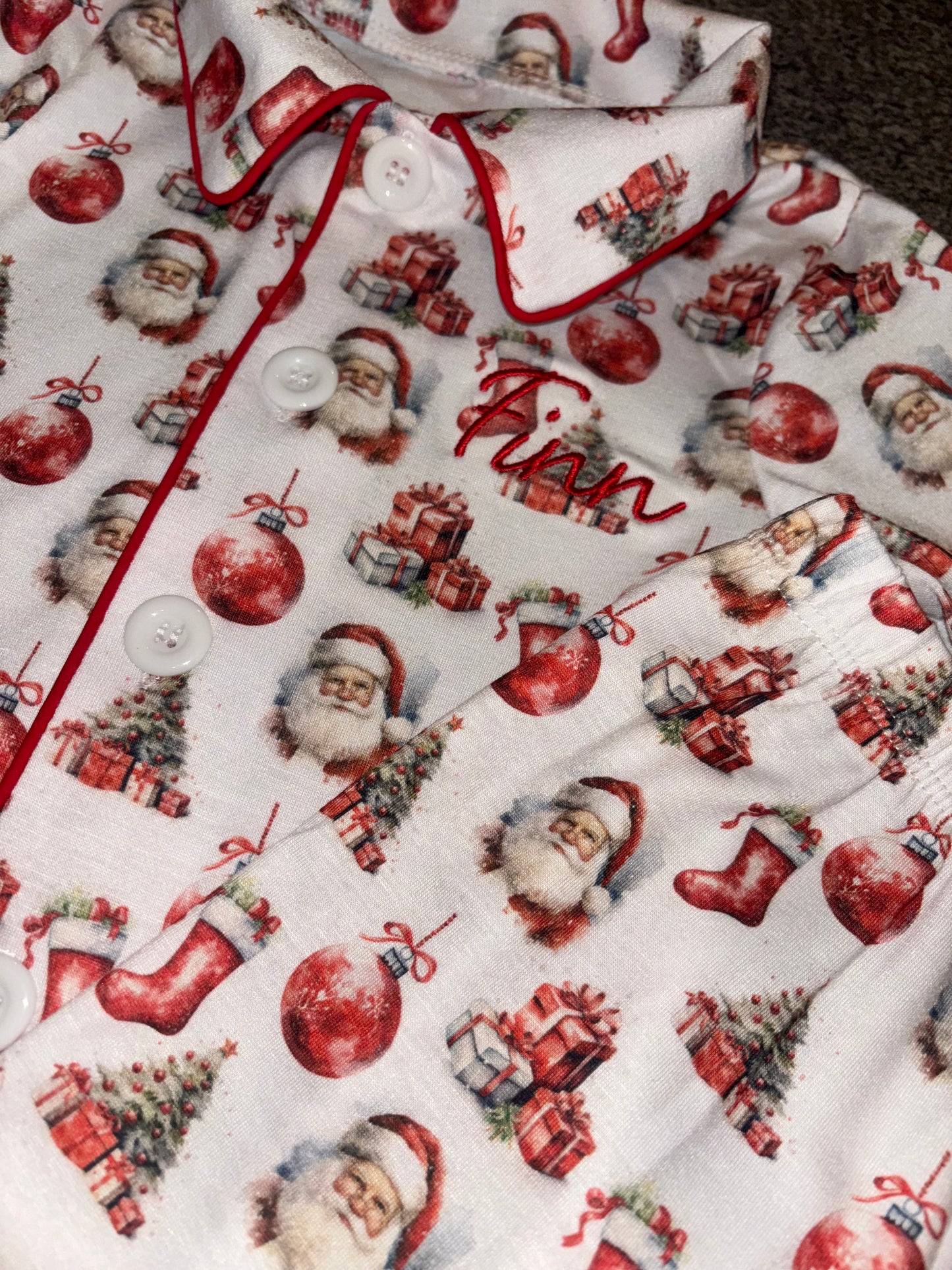 Plain kids Santa Christmas pjs