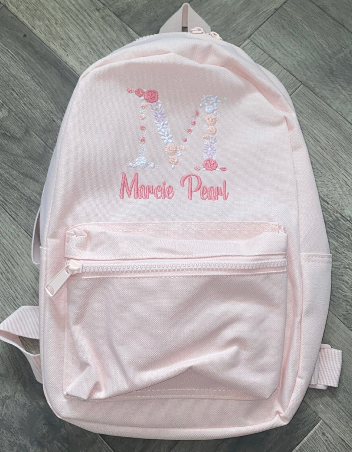 Floral Initial Backpack