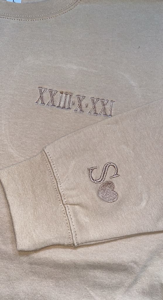 Numerical Heart on Sleeve Adults Jumper