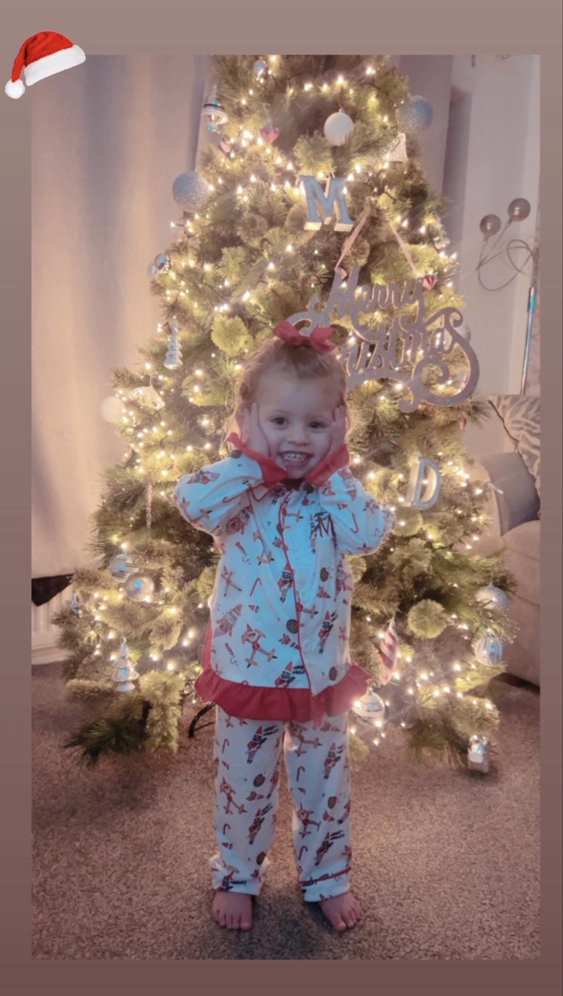 Kids Plain Elf Christmas pjs