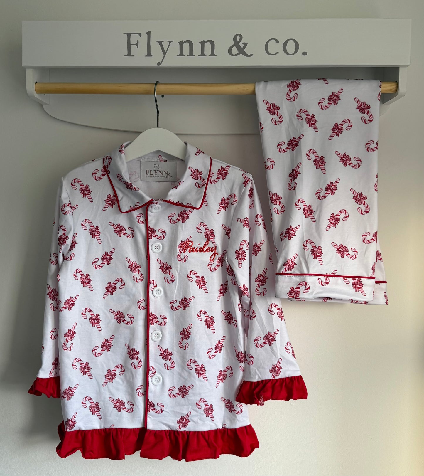 Girls Candy cane Christmas pjs