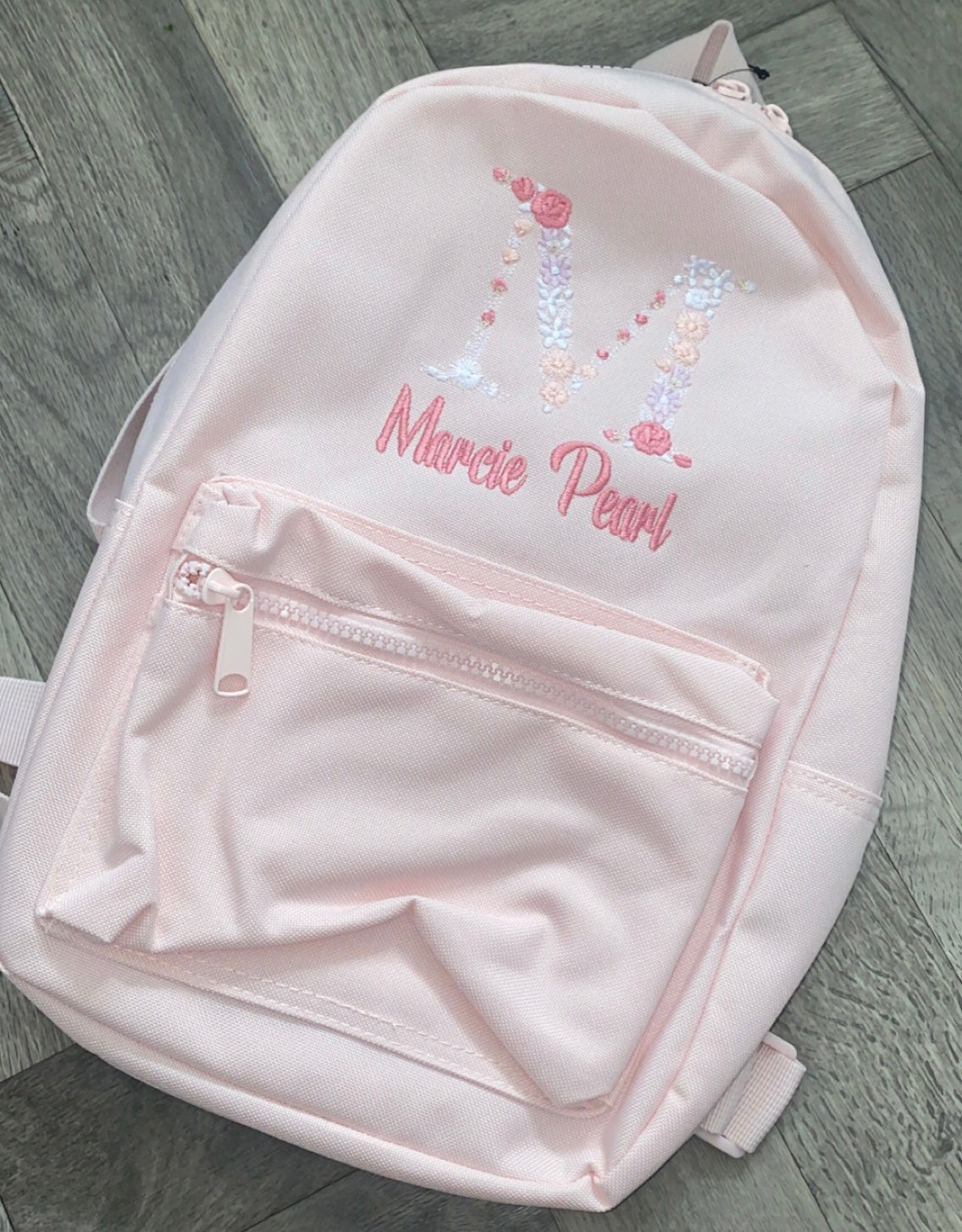 Floral Initial Backpack