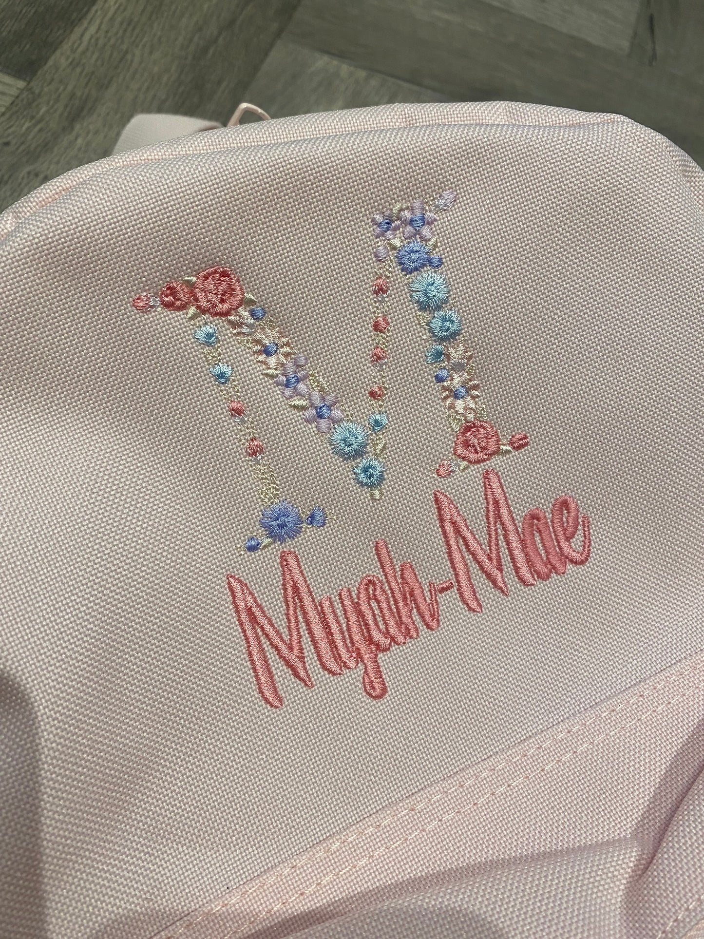 Floral Initial Backpack