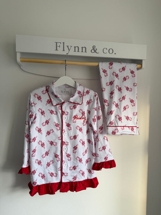 Girls Candy cane Christmas pjs