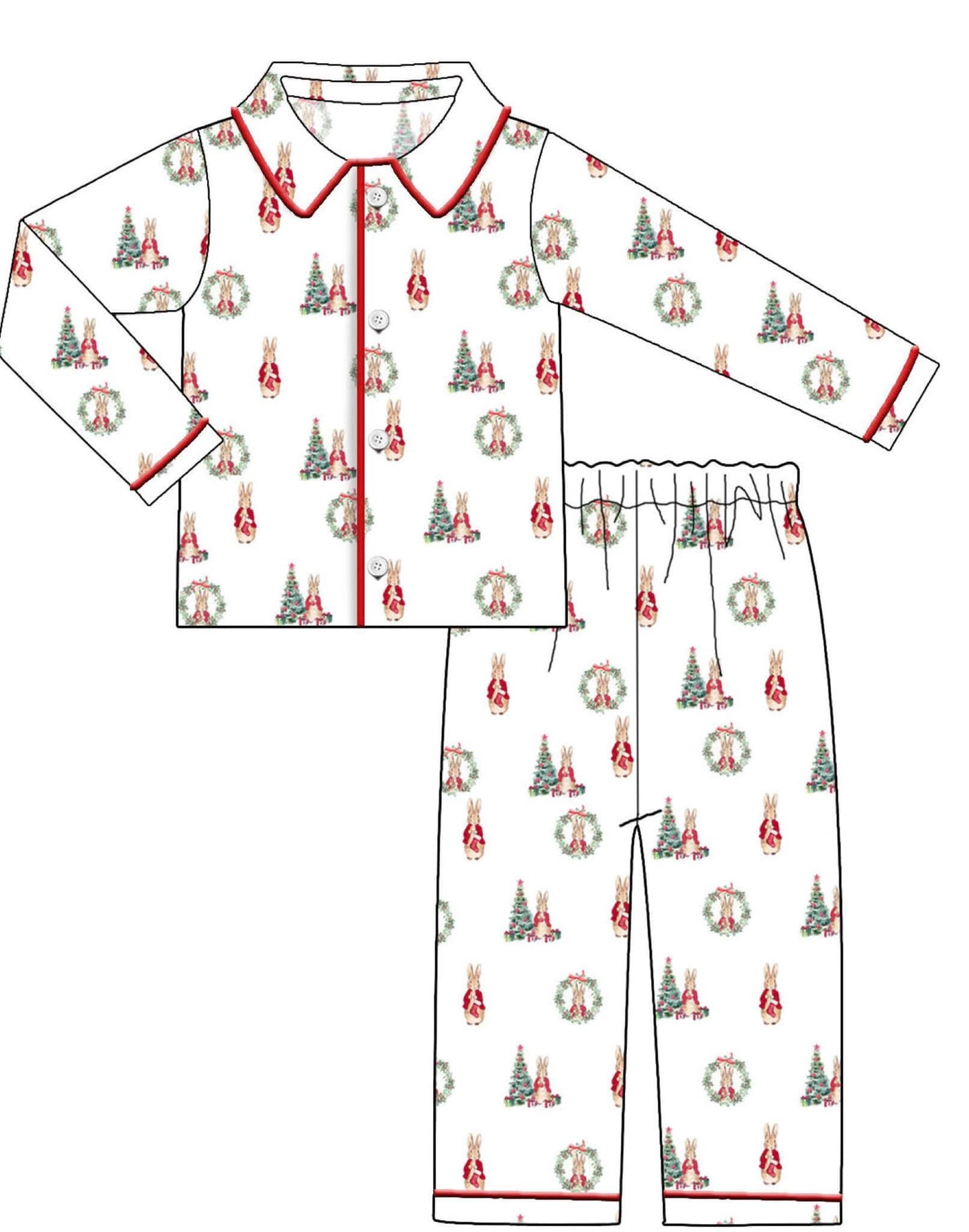 Plain kids Rabbit Christmas pjs