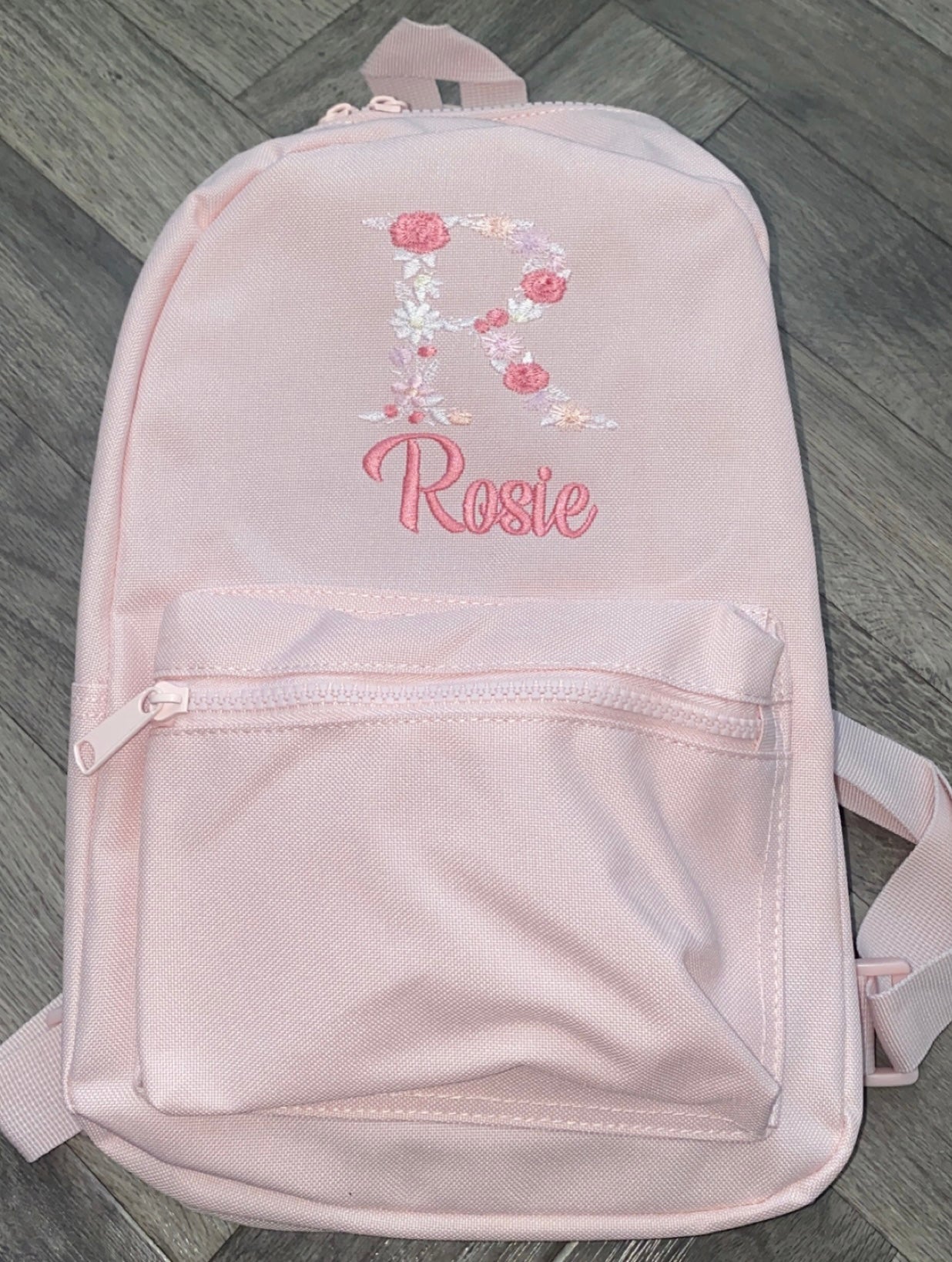 Floral Initial Backpack