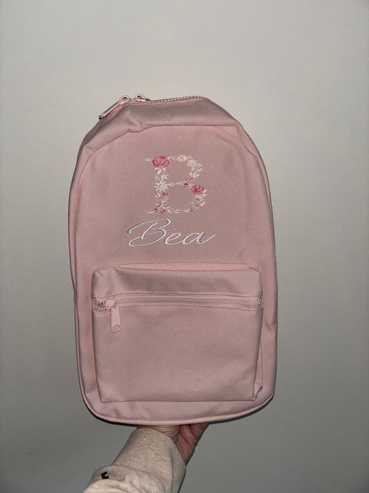 Floral Initial Backpack