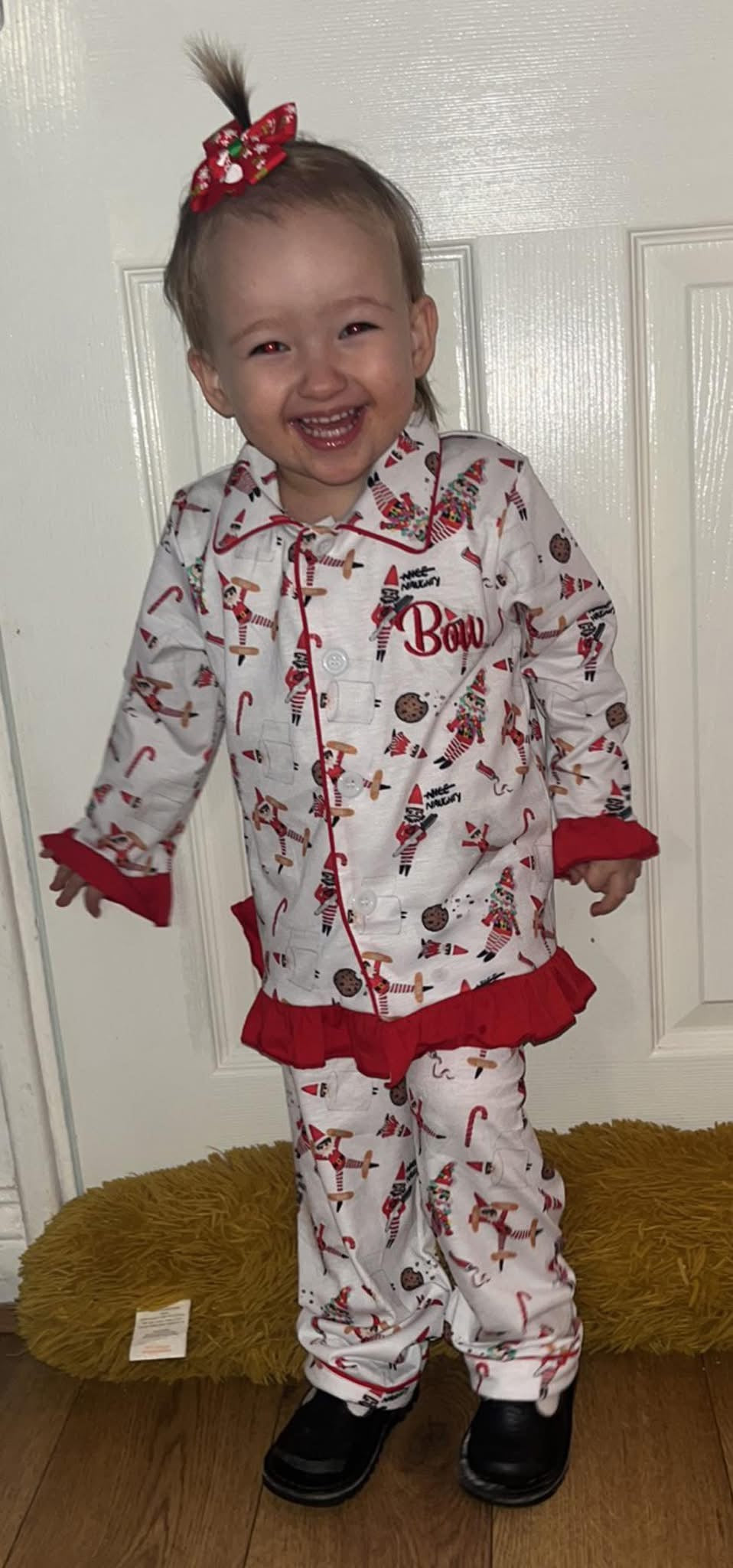 Kids Plain Elf Christmas pjs