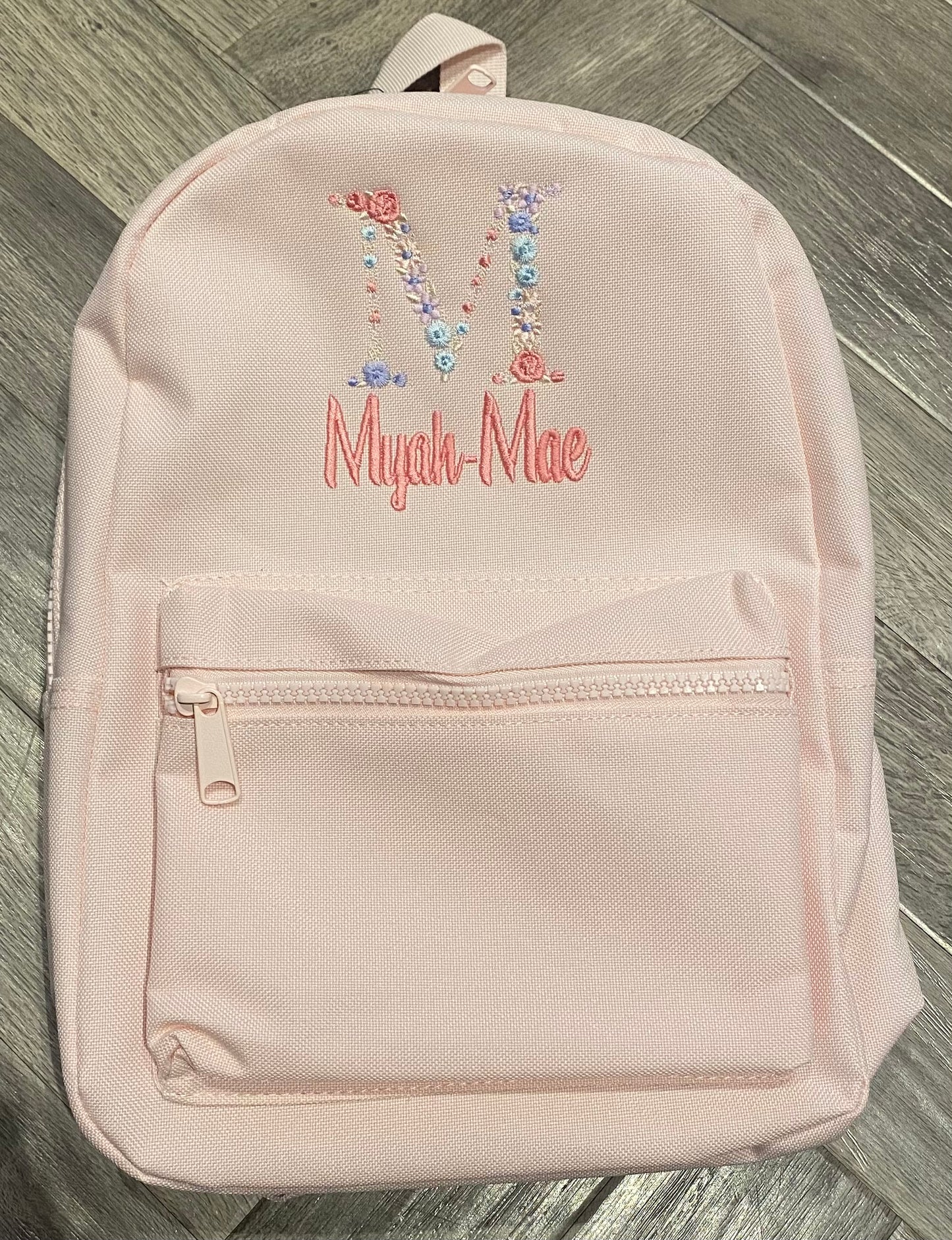Floral Initial Backpack