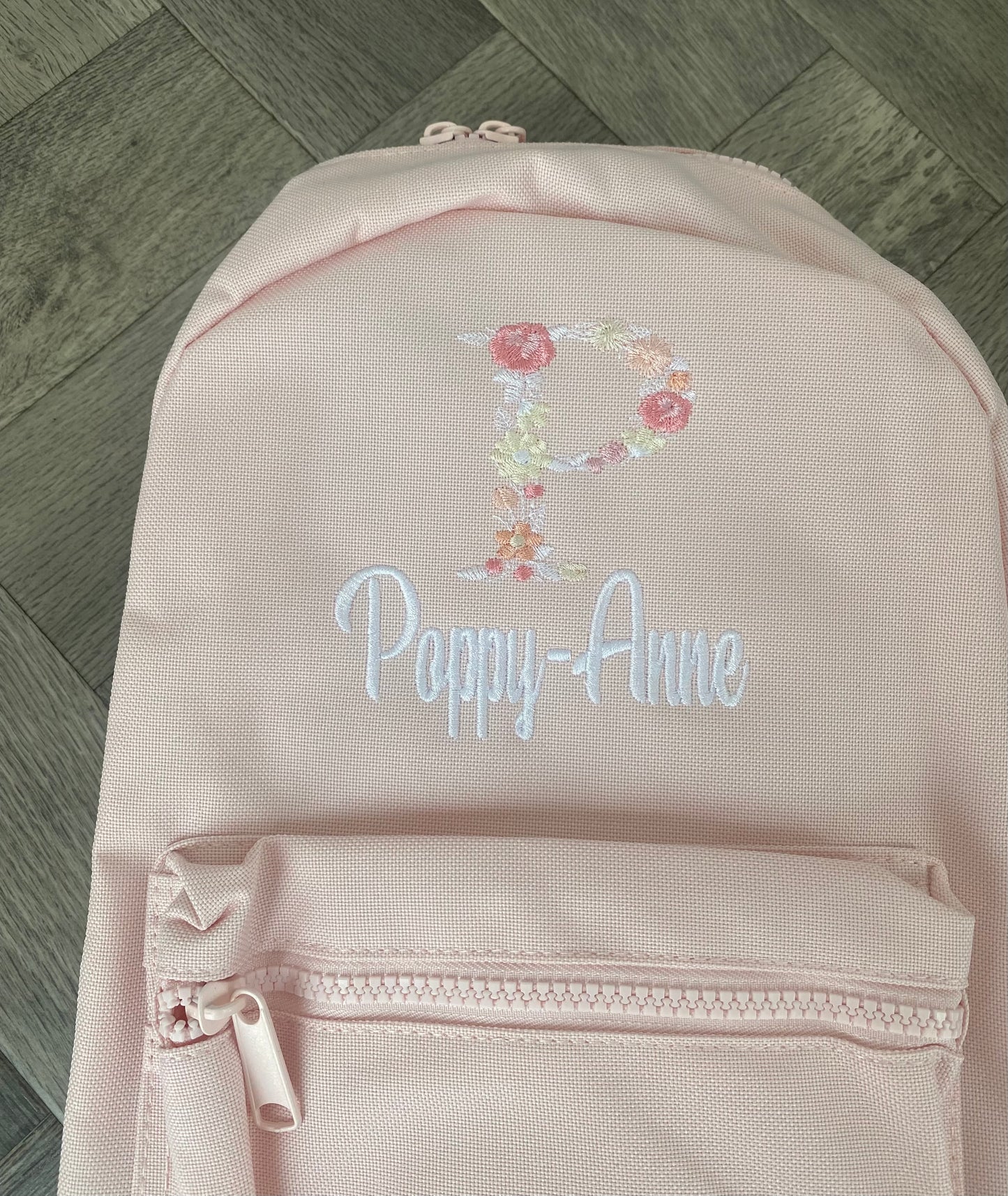 Floral Initial Backpack