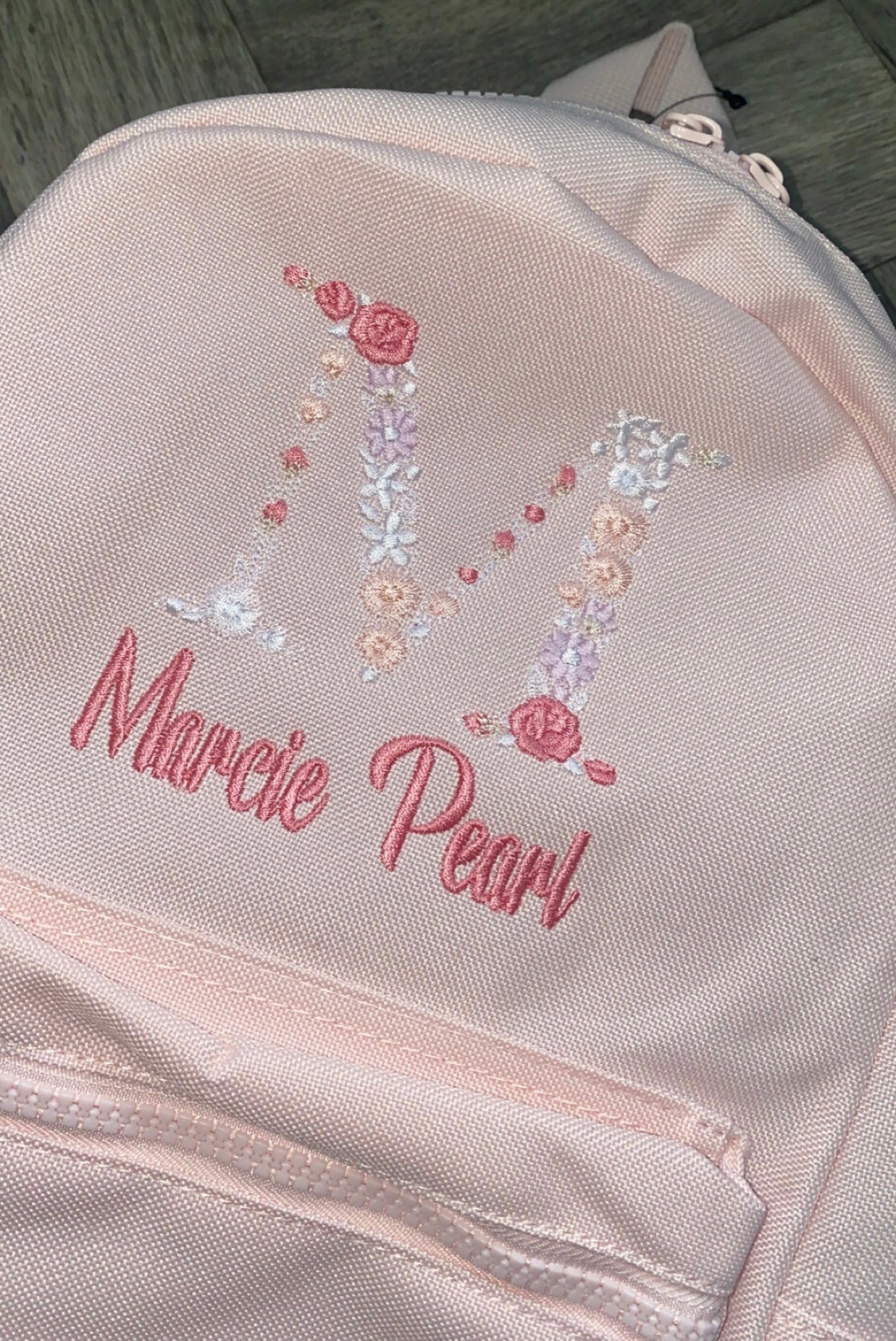 Floral Initial Backpack