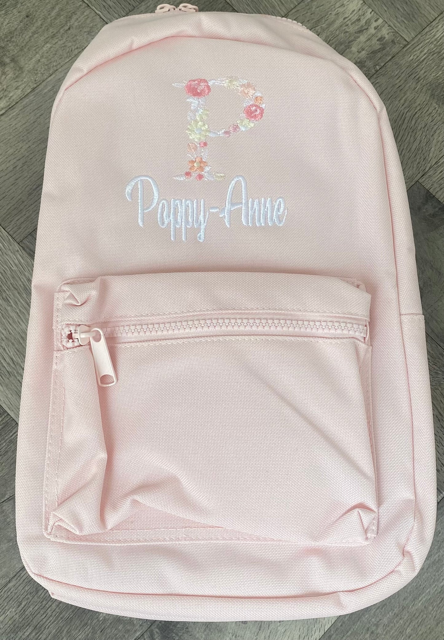 Floral Initial Backpack