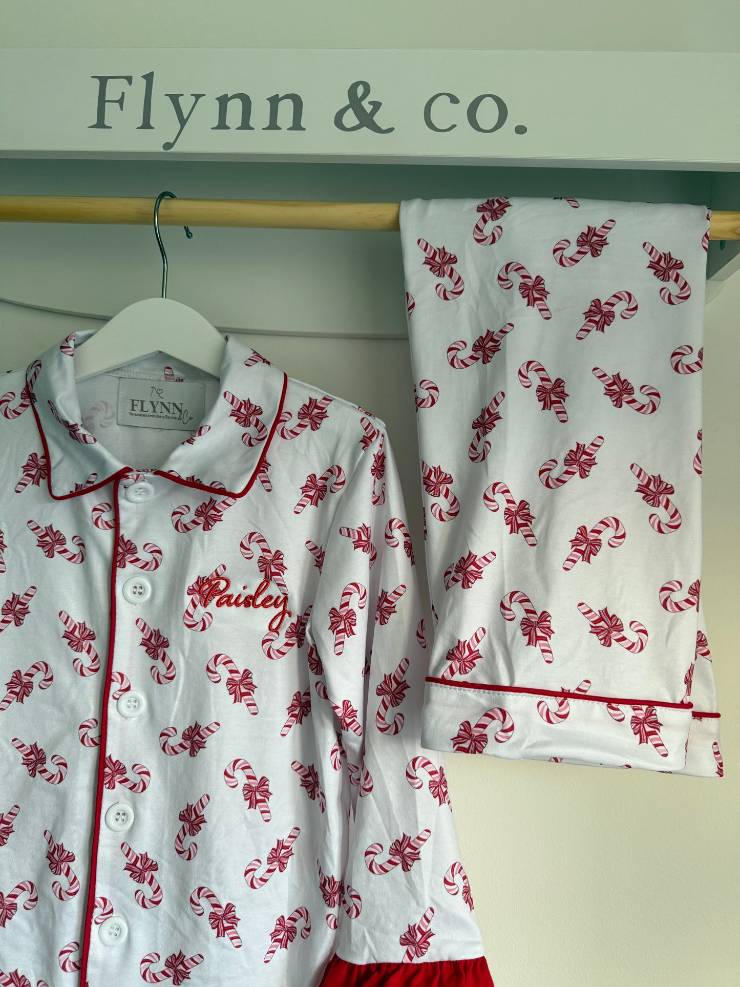 Girls Candy cane Christmas pjs