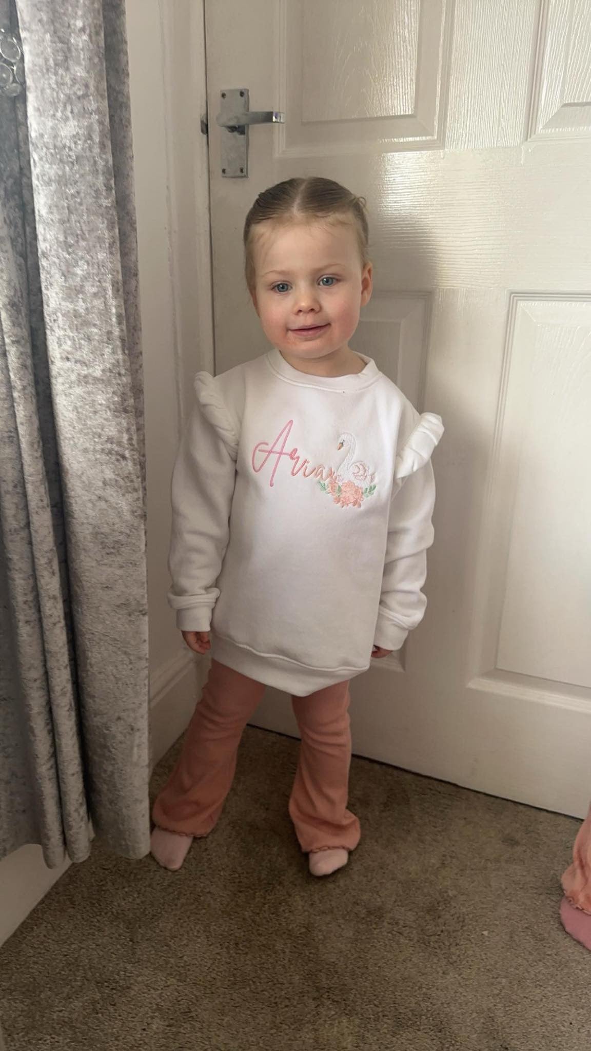Ombré Swan Frilled Jumper