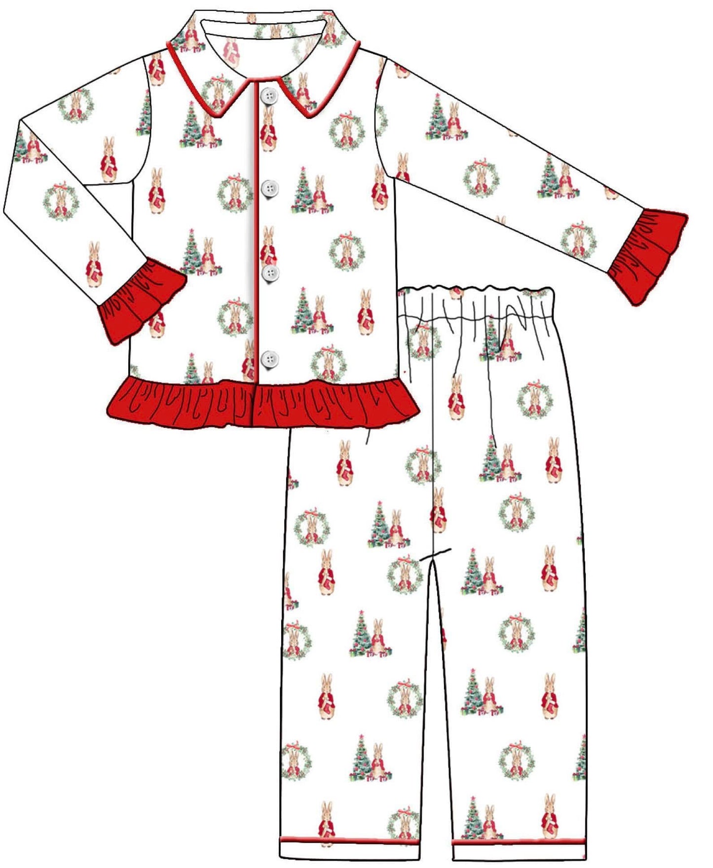 Plain kids Rabbit Christmas pjs