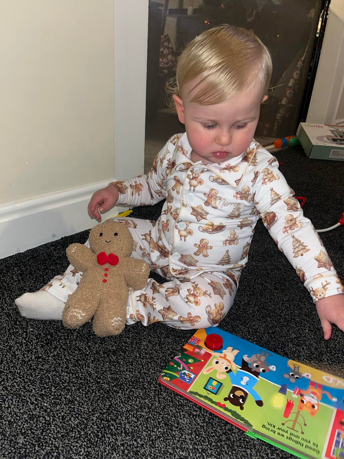 Plain kids Gingerbread Christmas pjs
